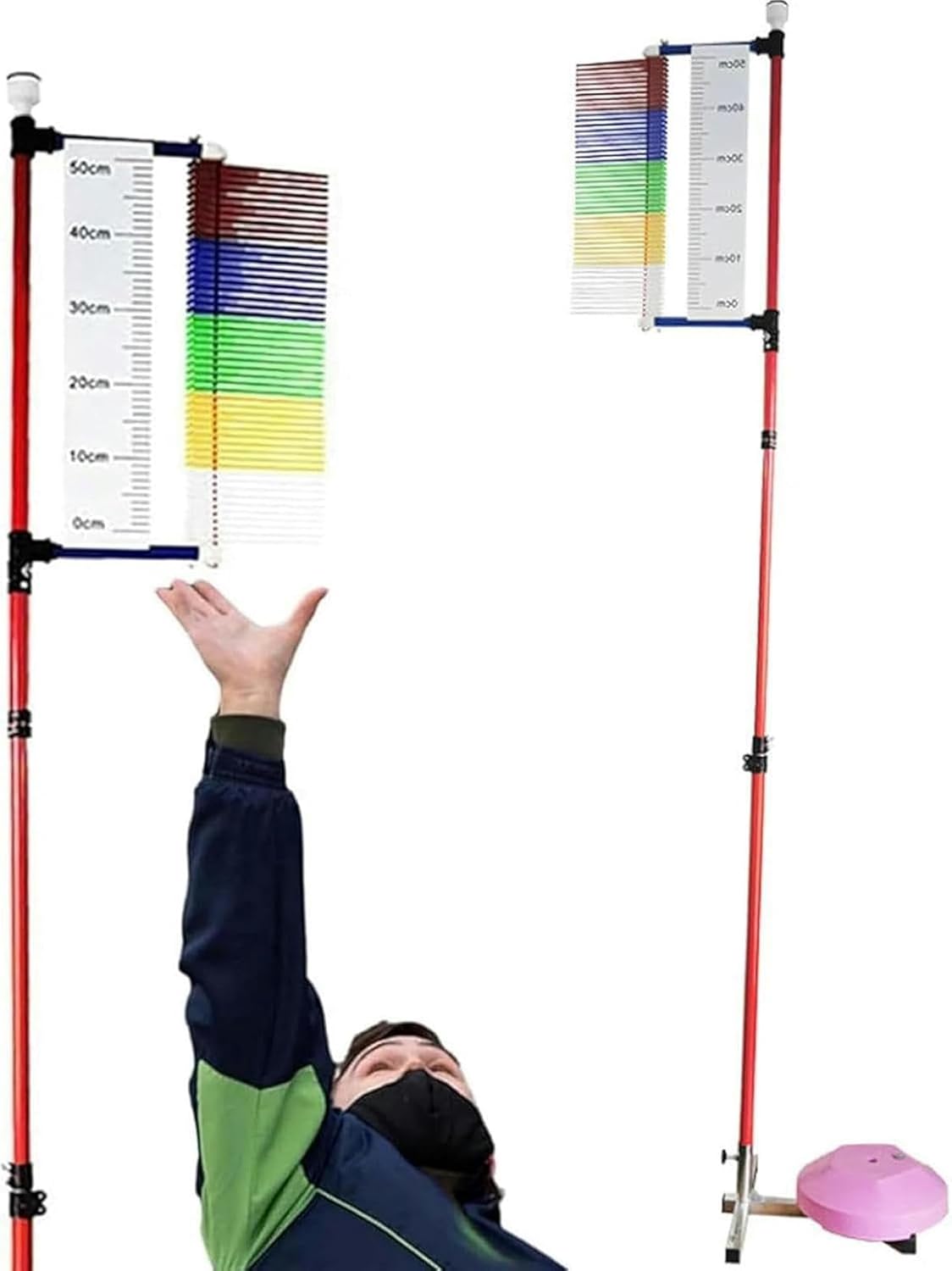 Jump Measurement Tester Floor Standing Vertical Height Exercise Device Measure Stick Pole Tool,Vertical Jumping Tester Measurement, Adjustable Vertical Jump Tester, Professional Vertical Jum