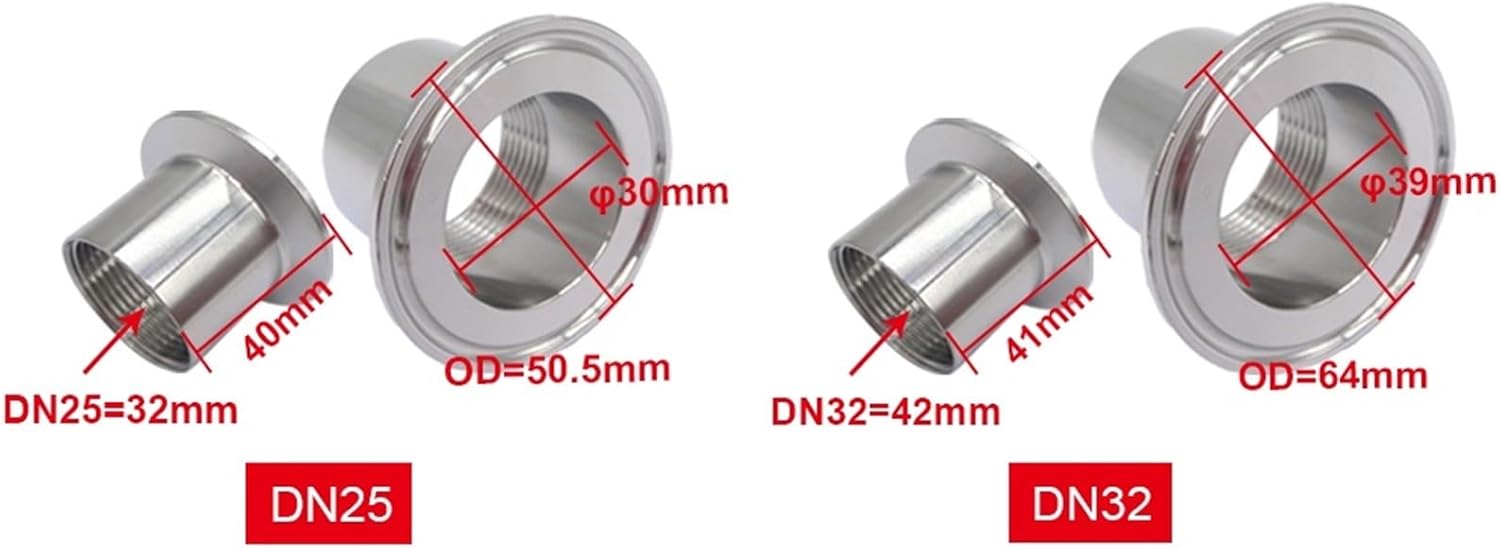 1Pcs Adapter For Heater, Stainless Steel Head Accessories For Water Heater Element DN25/DN32/DN40/DN50 1 1/4" - 1 1/2"(DN25 50.5mm)