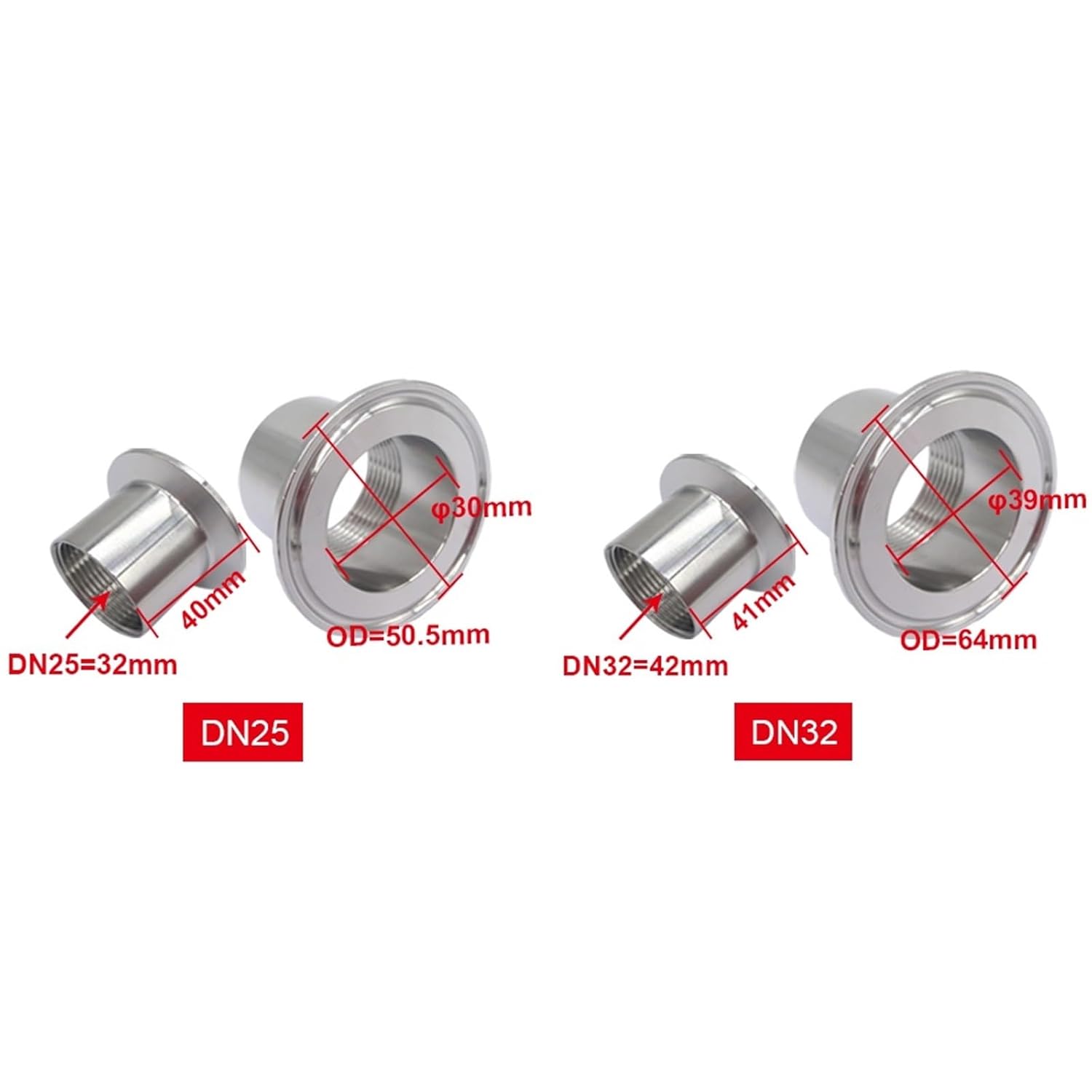 1Pcs Adapter For Heater, Stainless Steel Head Accessories For Water Heater Element DN25/DN32/DN40/DN50 1 1/4" - 1 1/2"(DN50 77.5mm)