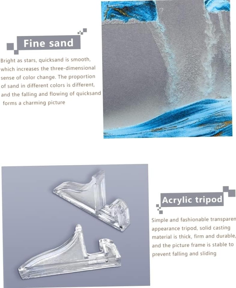ORDERSOON 3D Deep Sea Sandscapes Moving Sand Art Picture Liquid Motion Sand Art for Adult Desktop Art for Home Decor and Office(Green) - Image 8