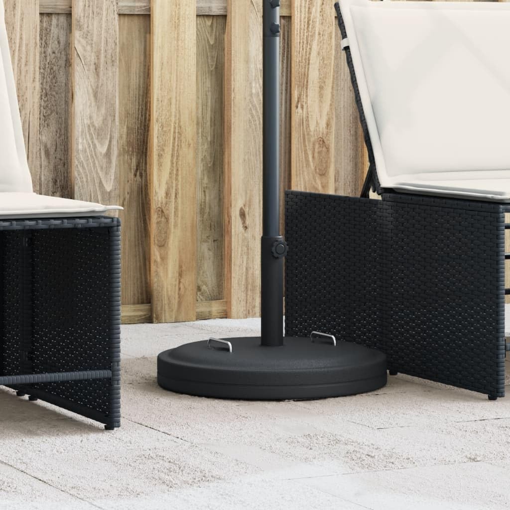 vidaXL Base de Parasol avec poignées pour mâts Ø38 / 48 mm 25 kg Rond, Base de Parasol, Pied de Parasol de terrasse, Porte-Parasol, Support de Parasol