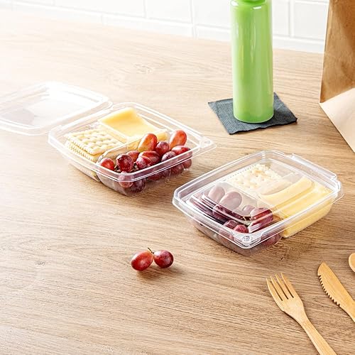 Miniatura 8 de Restaurantware Tamper Tek - Recipientes rectangulares para llevar de 11 onzas, 100 recipientes duraderos para llevar, a prueba de manipulaciones,