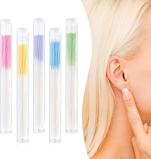 خيط تنظيف ثقب الحلقان للاستعمال مرة واحدة للبنات والنساء والرجال من فاشون مانيا، خيط تنظيف ثقب الأذن للعناية بعد الوخز وتنظيف الحلقان وإزالة الروائح الكريهة، (300 قطعة، متعدد الألوان)