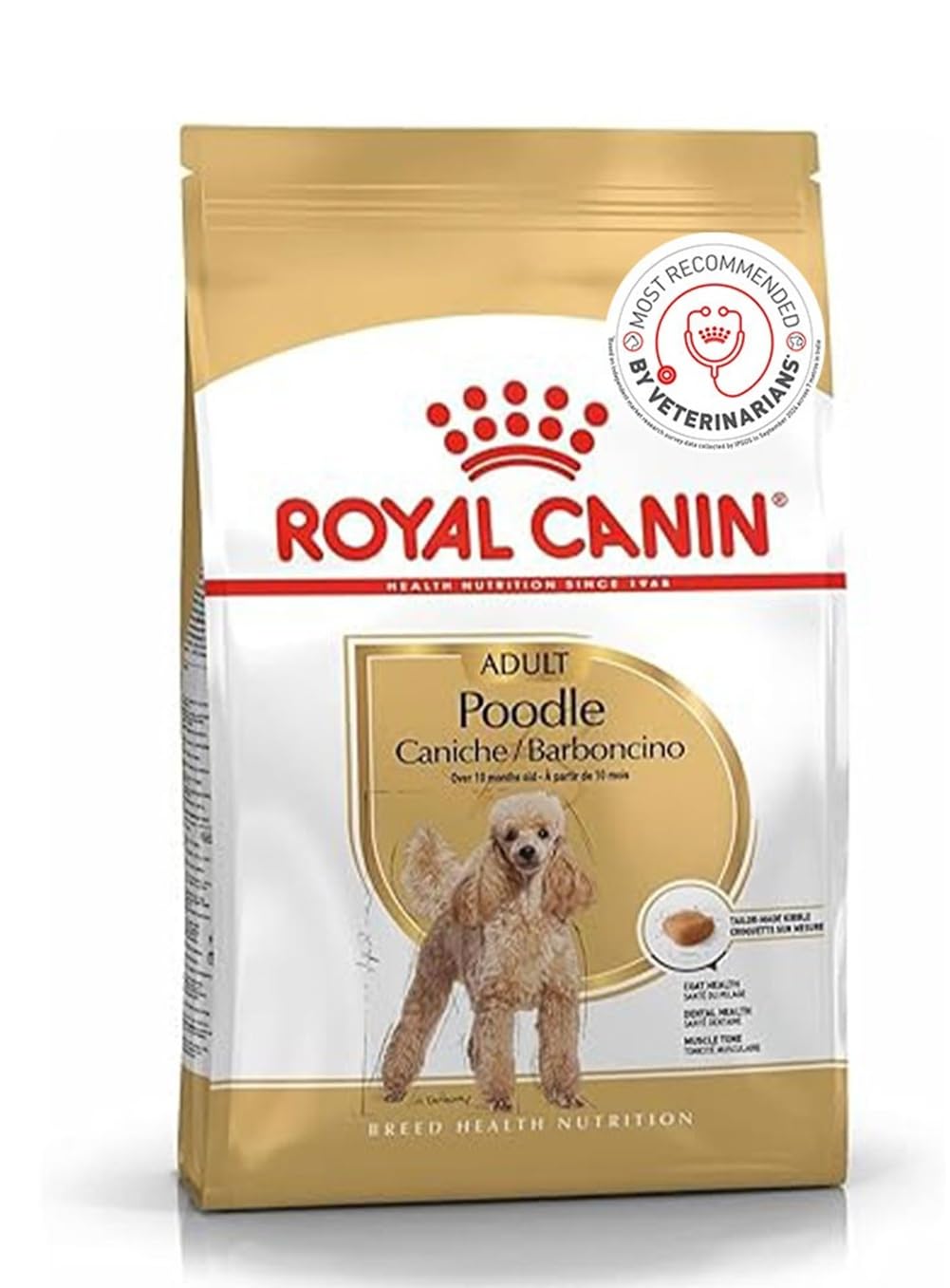 Poodle Adult Dog Food, 1.5 Kg, Dry Food, Supports Beautiful Fur & Dental Health, Helps to Tone Muscles