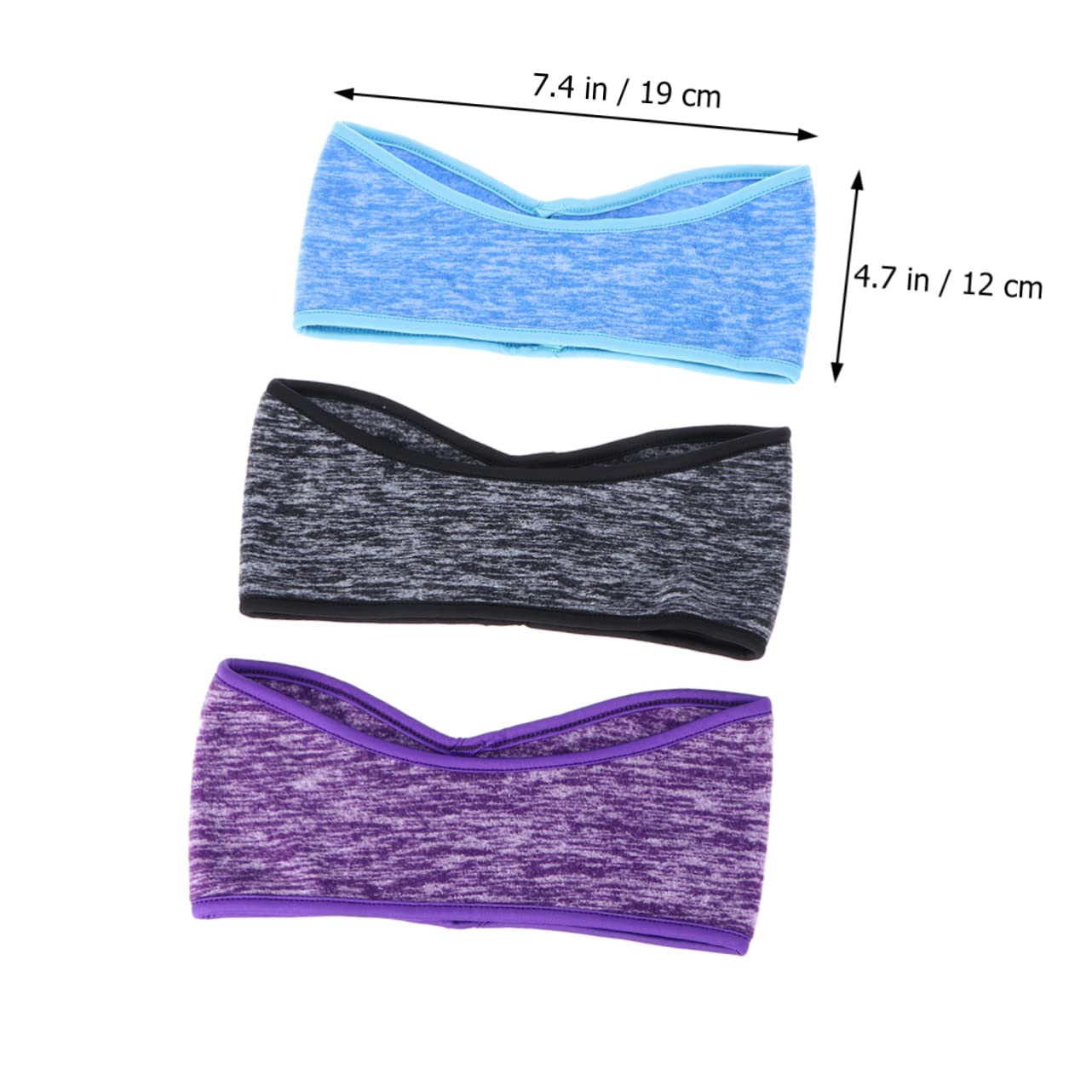 Holibanna 9pcs Workout Headbands Ear Muffs Fleece Ear Warmers for Running Yoga Cycling Grey Fits