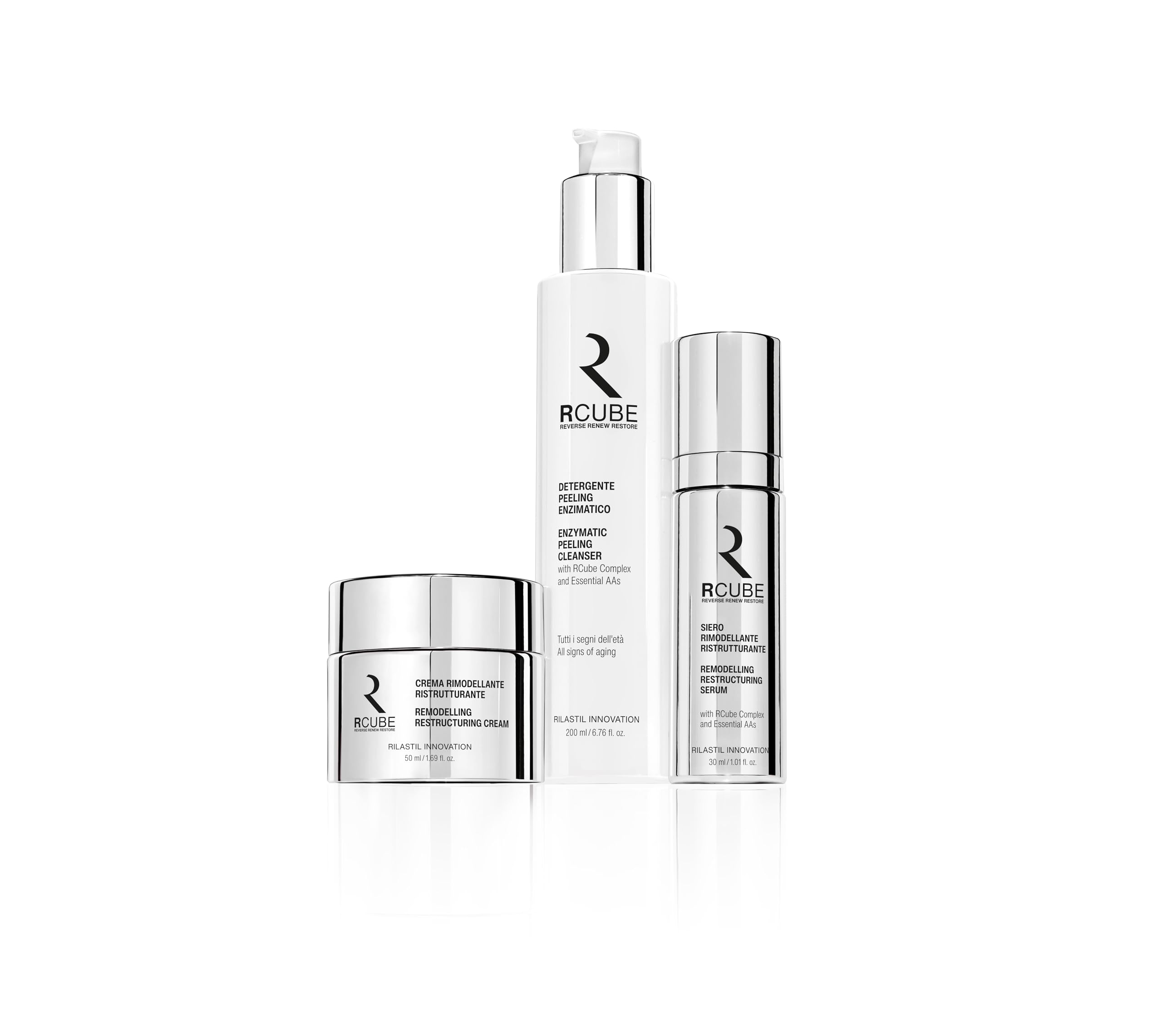 Rilastil RCube Crème Visage Remodelante Restructurante avec RCube Complex et Acides Aminés, 50 ml