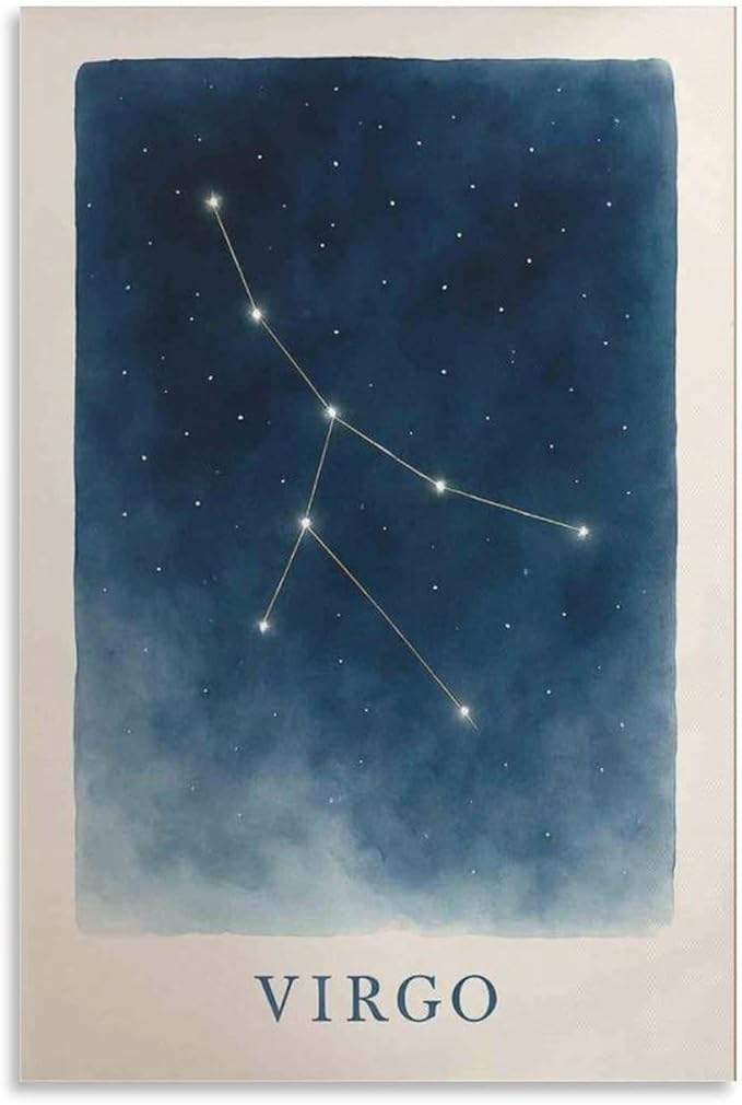 Constellation Celestial Zodiac Astrology Poster Virgo Art Poster Canvas Painting Decor Wall Print Photo Home Modern Decorative Posters Framed/Unframed 12x18inch(30x45cm)