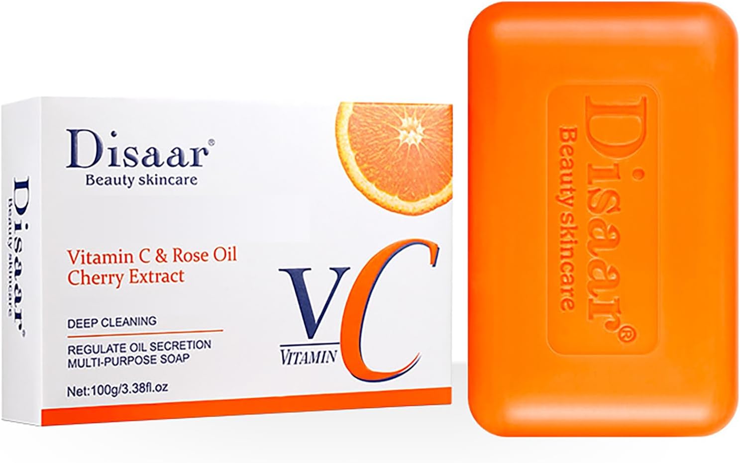 Rose Oil Vitamin C Cherry Extract Deep Cleansing Regulate Oil Secretion Multi-Purpose Soap Reduse Wrinkles 100g / 3.38fl.oz
