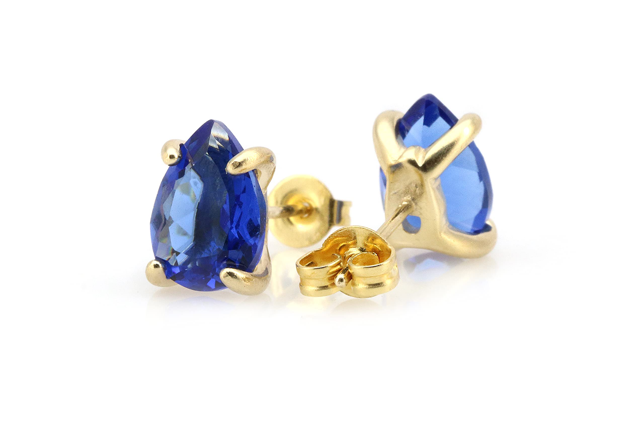 Squisiti Orecchini di Zaffiro da Donna - Delicati Orecchini a Perno Blu - Orecchini Pietra di Nascita, Orecchini Sposa, Orecchini per Tutti i Giorni - Regalo Natale, Matrimonio, Anniversario per Lei