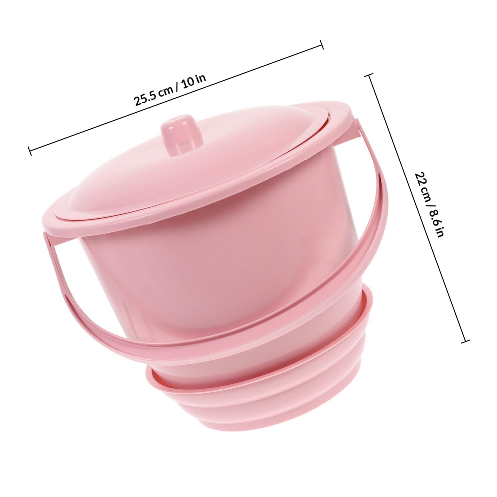 IMIKEYA Vasino portatile in plastica PP spessa con coperchio rosso per uso domestico leggero e compatto per uso notturno casa secchio resistente e pratico per adulti