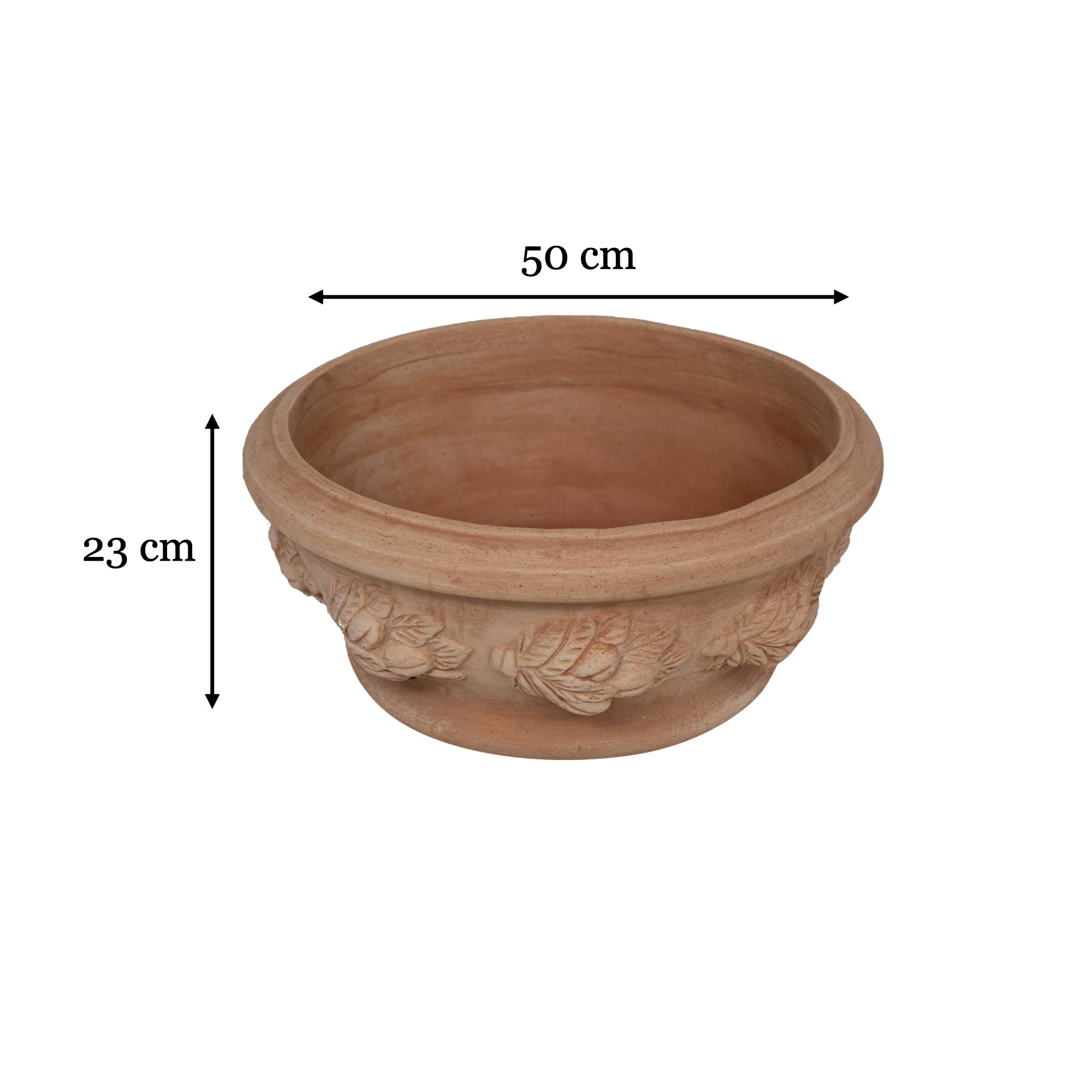 Biscottini Vaso in terracotta artigianale | vaso terracotta 50x23x50 cm | Vaso per esterno