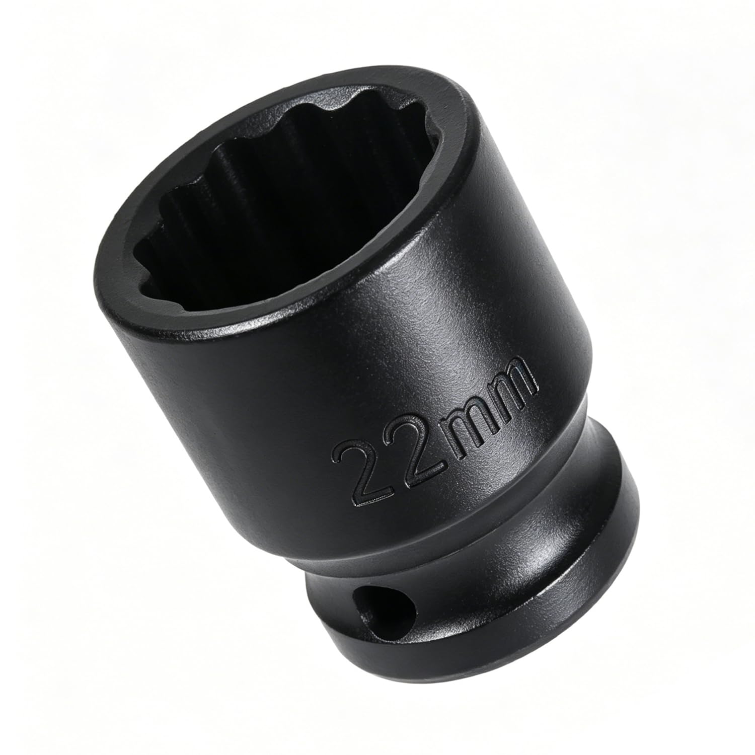 Juttzzei 1/2 Inch Drive 22mm Impact Socket 12-Point, Premium Cr-MO Steel 22mm Shallow Impact Socket Nut Driver Wrench for Auto Repair