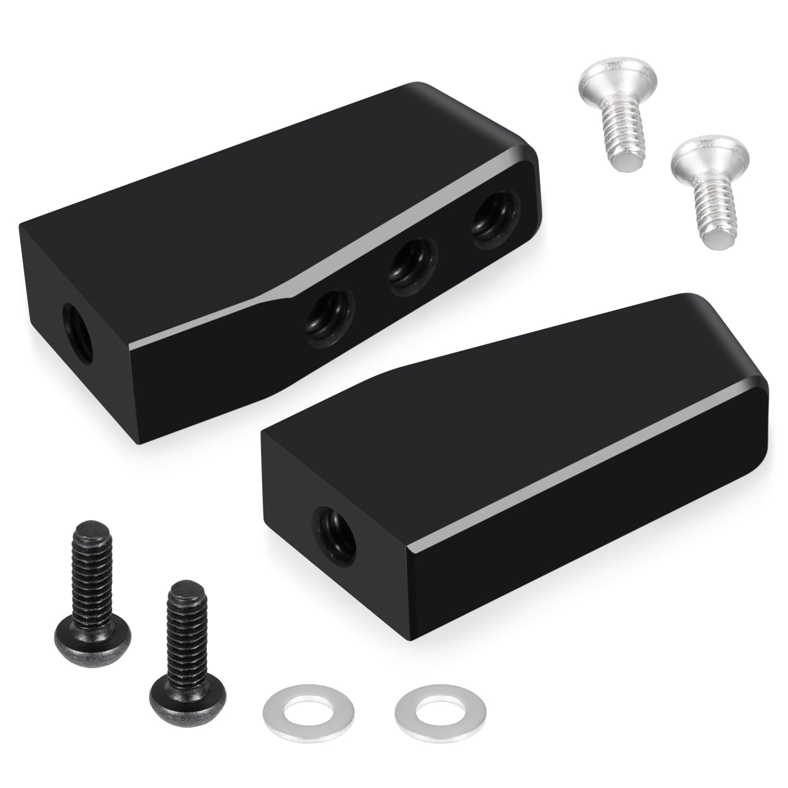 MORFUM Black RC Aluminum Servo Mount Set Upgrades Parts Accessories for Losi 1/16 Mini-B 1/18 Mini-T 2.0 RC Crawler Car Buggy - 2Pc Set Black