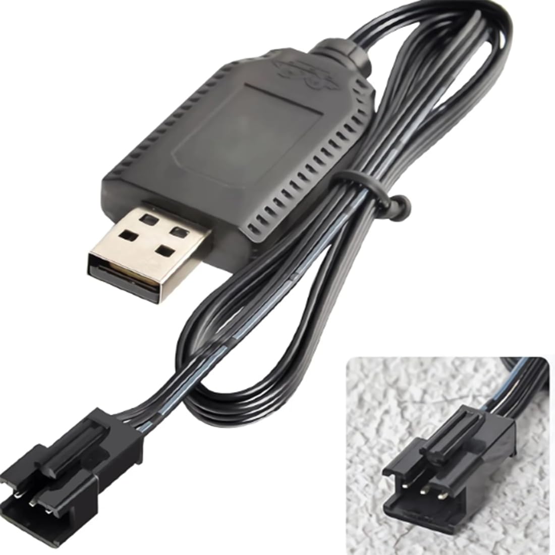 RC Battery Charger Cable with SM 4 Pin Connector, USB Charging Cable for 7.4V 2S LiPo Battery, Compatible with RC Car, Boat, Drone, Helicopter, Tank, Airplane & Remote Control Toys-image-27