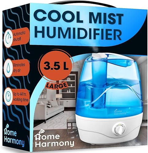 Humidificadores de niebla fría para dormitorio, humidificador de habitación grande de 3.5 L, humidificador personal con boquilla giratoria de 360