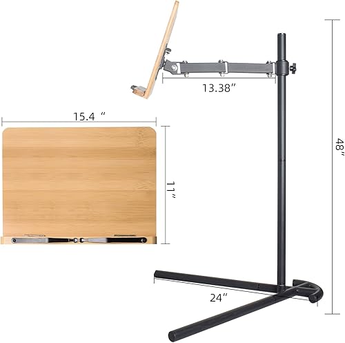 Miniatura 4 de wishacc Soporte para laptop para sofá, bandeja de computadora portátil de altura ajustable para leer en la cama, compatible con iPad Pro de 12.9