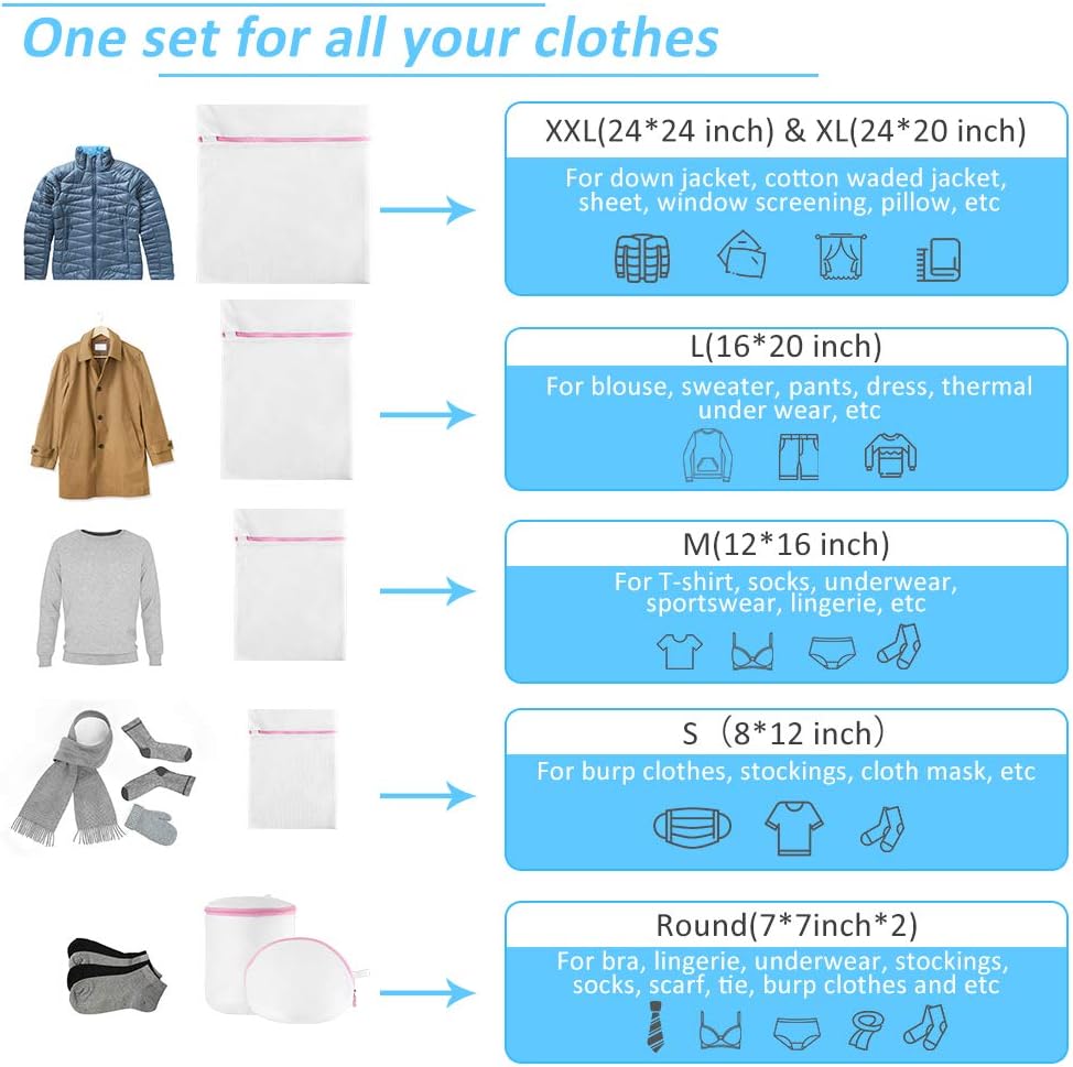 Mesh Laundry Bags for Delicates Durable Protective Wash Bags