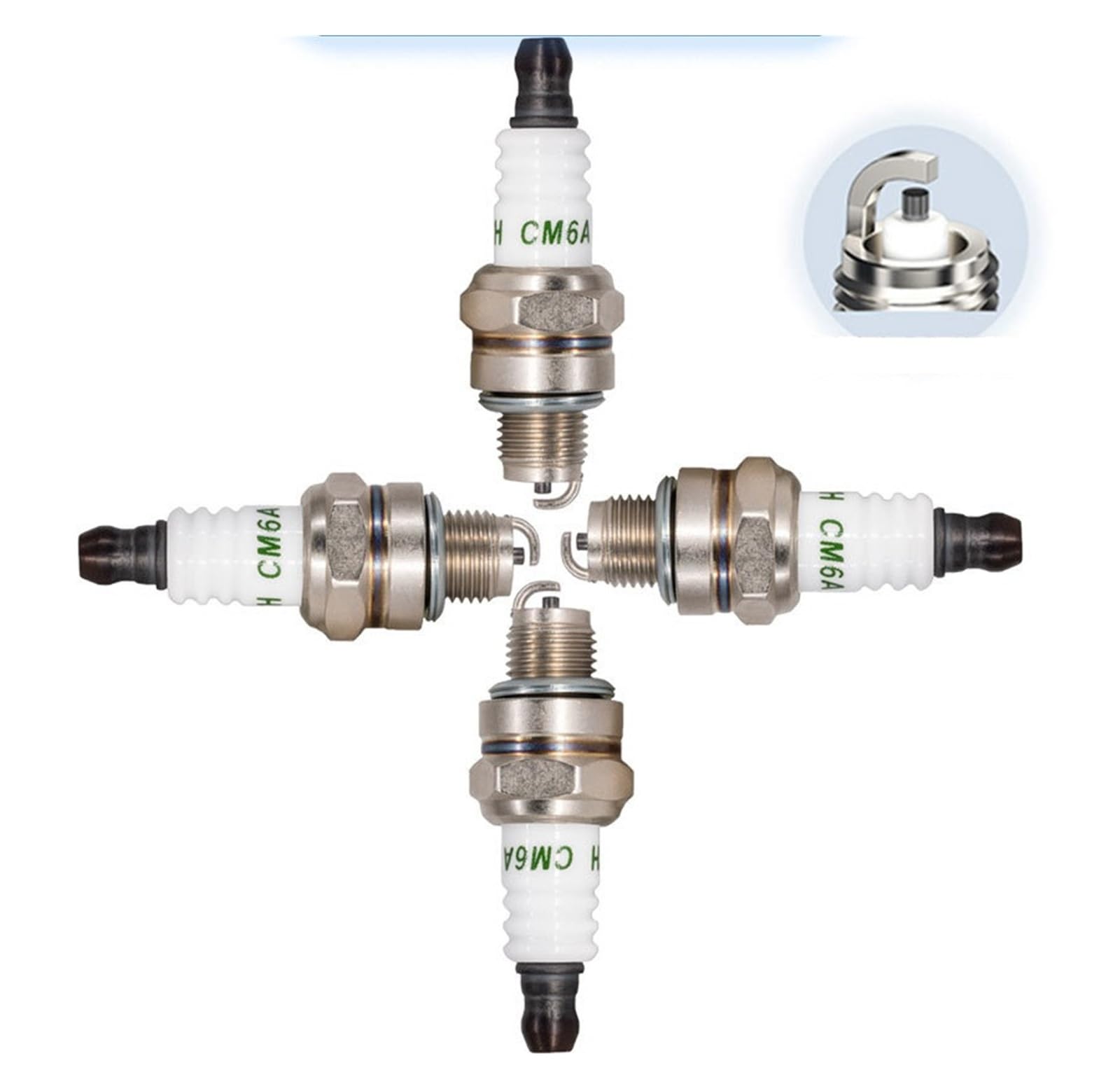 Compatible con cortacésped CMR6A, cortasetos, cortacésped, desbrozadora, cortacésped CM6A, paquete de 2-8 bujías.(8 pieces with box)