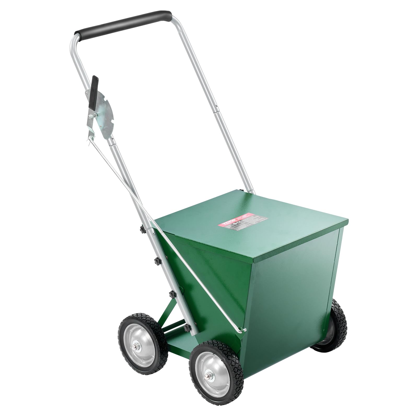 VEVOR Marcador de Línea Seca con 4 Ruedas, Ancho de Raya 50/100 mm, Marcador de Línea Ajustable con Mango de Ajuste de Goma, Capacidad de Polvo Seco de 29,5 kg para Campo de Béisbol y Sóftbol, Verde