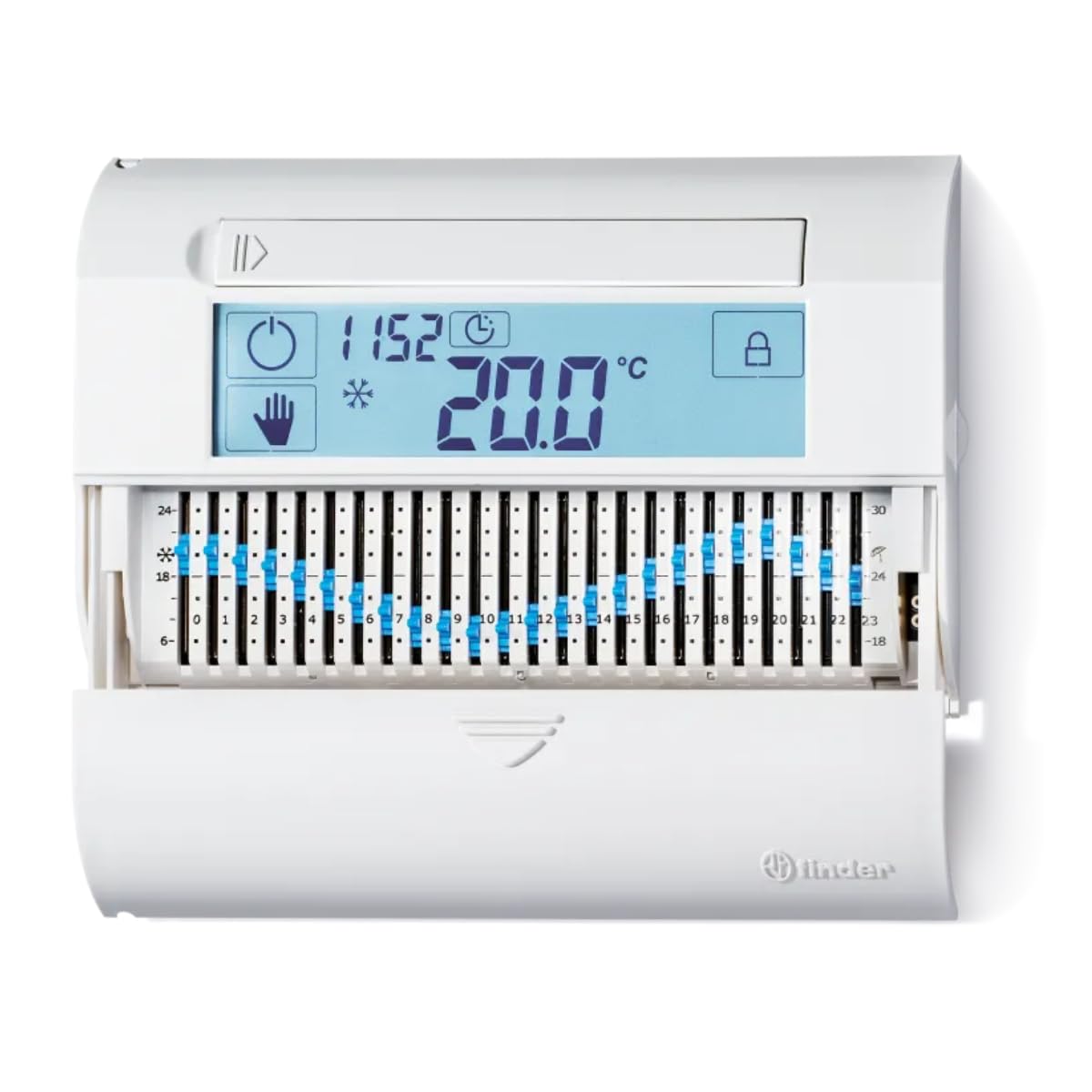 Digitales Wandthermostat, Einstellung mit Reitern, Kippen, wöchentliche Programmierung mit Zeiteinstellungen, Warm-/Kaltfunktion, batteriebetrieben, Heizkessel, 1C.61.9.003.0101