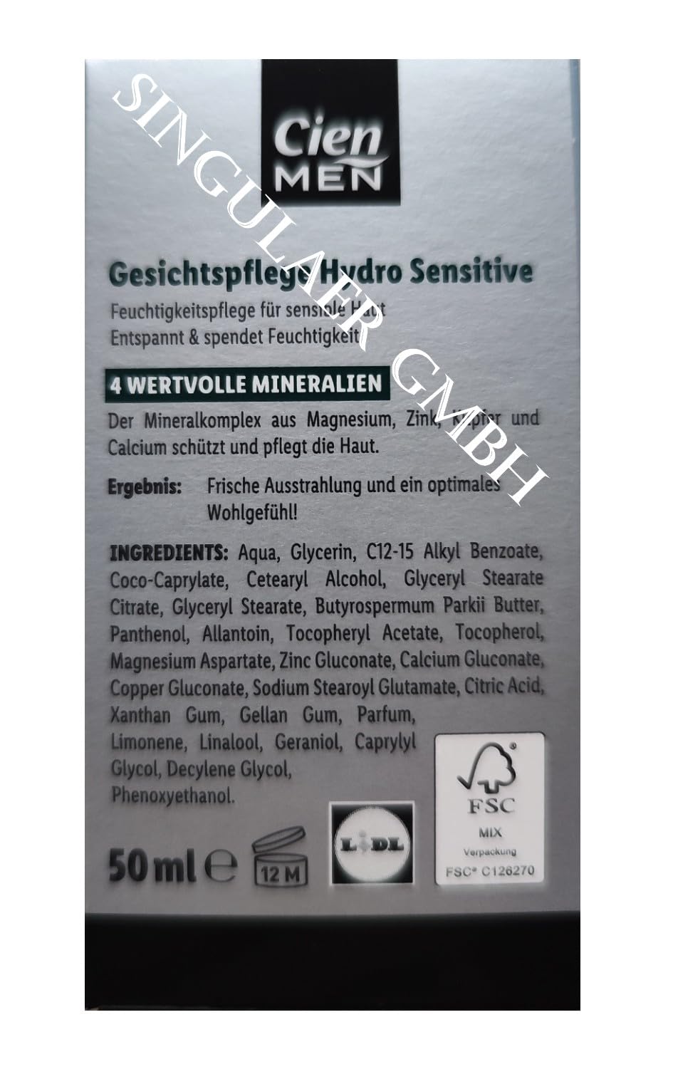 CIEN MEN Face Care Hydro Sensitive Moisturiser for Sensitive Skin Relaxes & Moisturises, 50 ml (Pack of 1) - Image 3