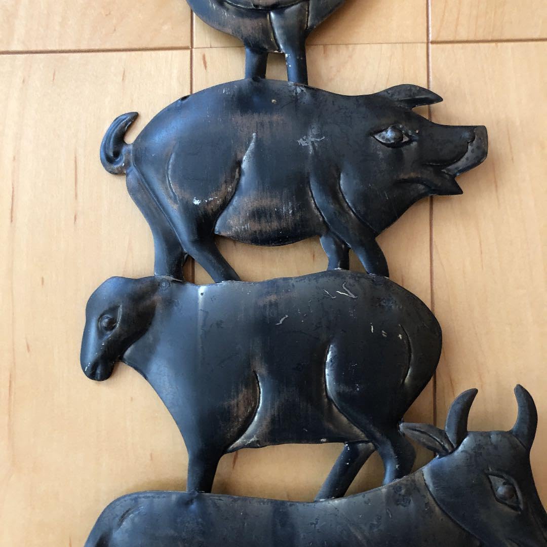 Amazon.co.jp: ブレーメンの音楽隊 壁かけ ブリキ アンティーク 骨董品