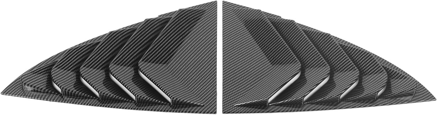 Side Window Cover, Easy to Install 2 Pieces Rear Window Cover for Model 3 Y (Carbon Fiber Style)