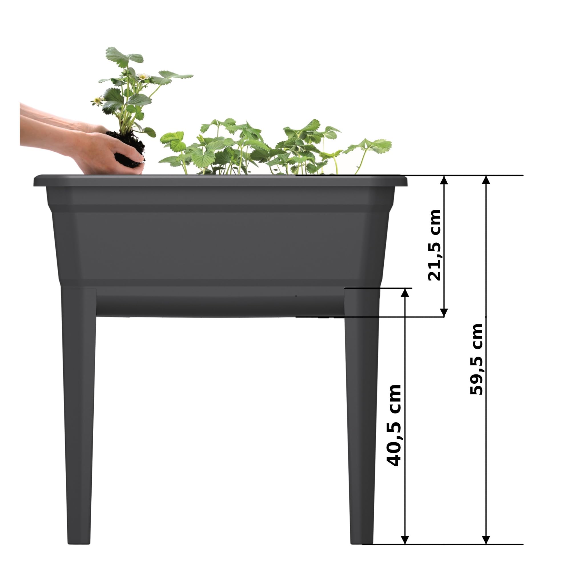 Set di 9 mini vasi per serra Planter antracite 59,6 x 75,3 cm + annaffiatoio giraffa piccolo 1,5 l + attrezzi da giardino, 7 attrezzi da giardinaggio, attrezzi da giardinaggio, fioriera con coperchio