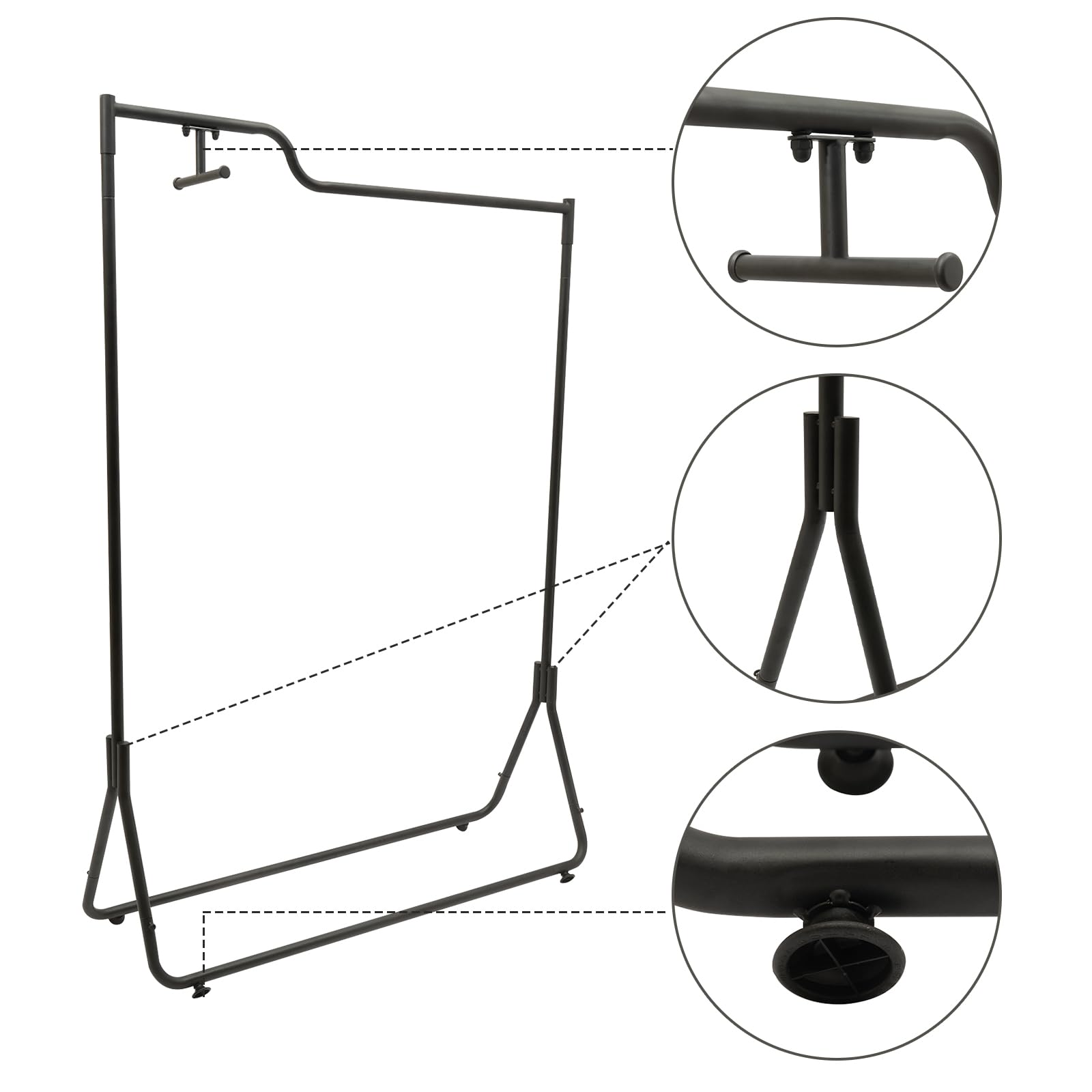 Kaichenyt Pipe Clothing Rack, Heavy Duty Garment Racks with Adjustable Feet, Clothes Display Rack, Metal Floor-Standing Hangers Clothes Shelves for Home, Retail Display
