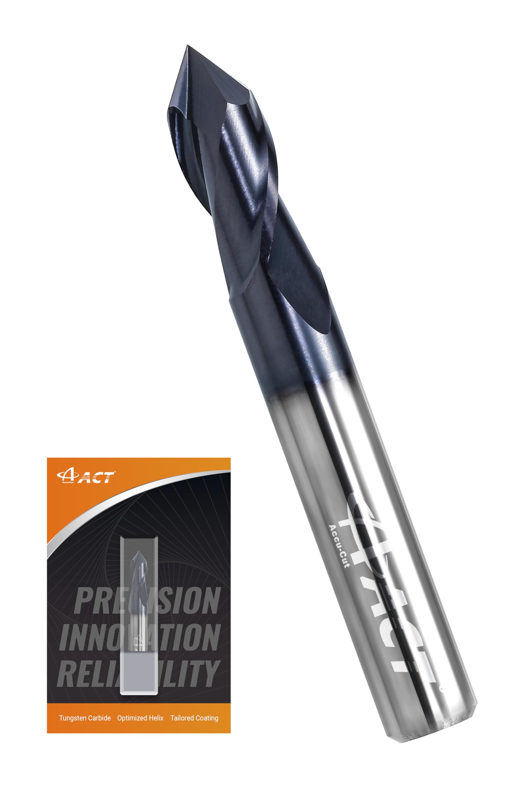 ACCU-Cut I2DMS 3/8 fresa de carburo, 2 flautas, multifunción para desbarbado, manchado, biselado y fresado lateral, brocas de 90 grados