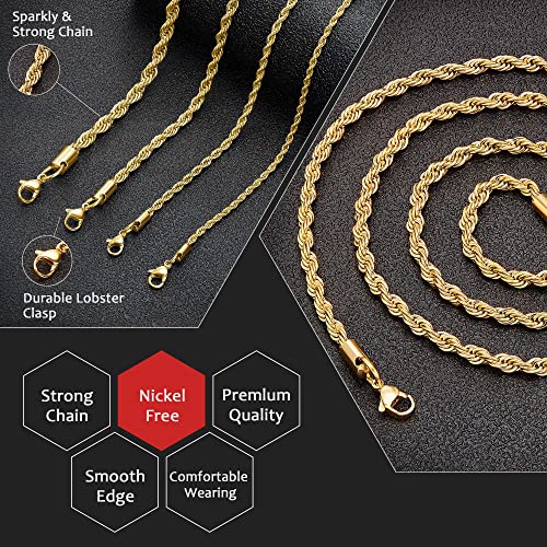 Monily 3Mm 28 Inches Stainless Steel Twist Rope Chain Necklace Mens Womens Necklace Jewelry #TOP2