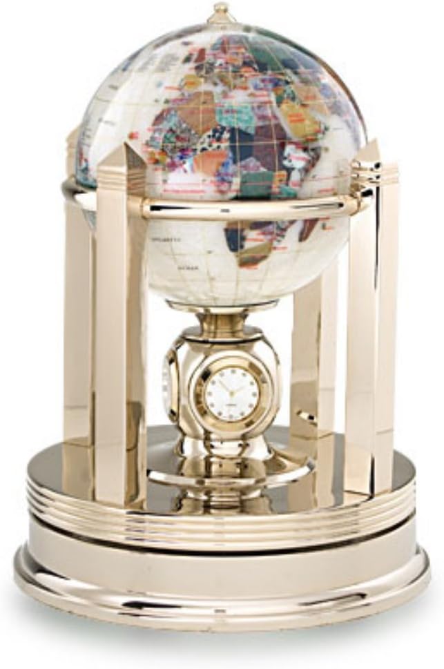 Kalifano Opal 6-in. Gemstone Globe, Galleon rotating base