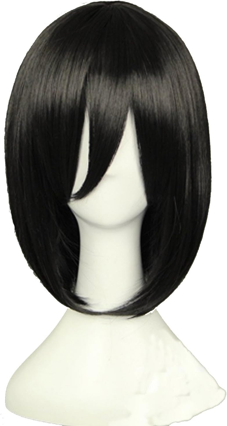 Mordor HOT Sell!Attack on Titan Mikasa Ackerman black short hair cosplay wig MH