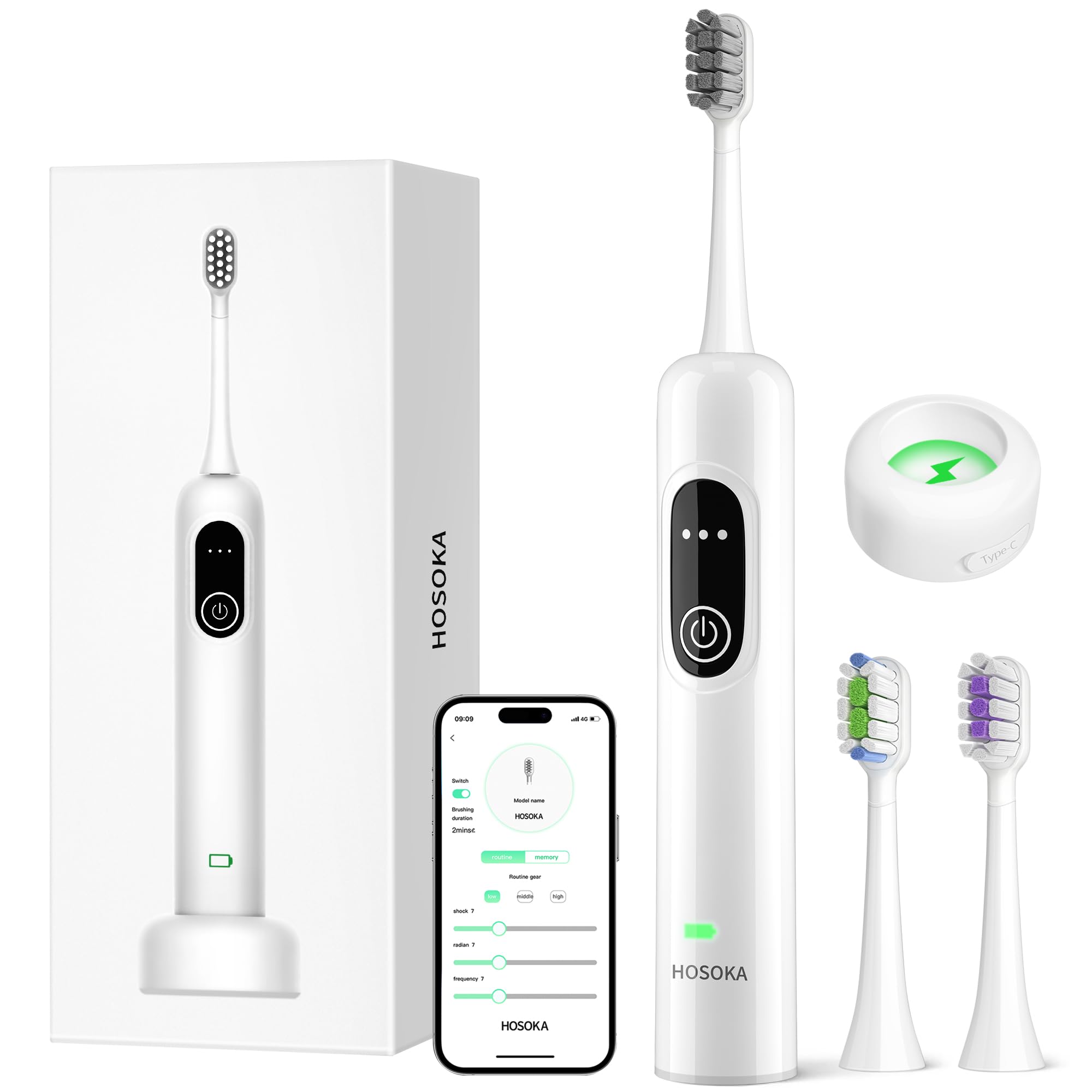 Amazon.com: HOSOKA Sonic Electric Toothbrush for Adults, 60 Amazon.com: HOSOKA Sonic Electric Toothbrush for Adults, 60
