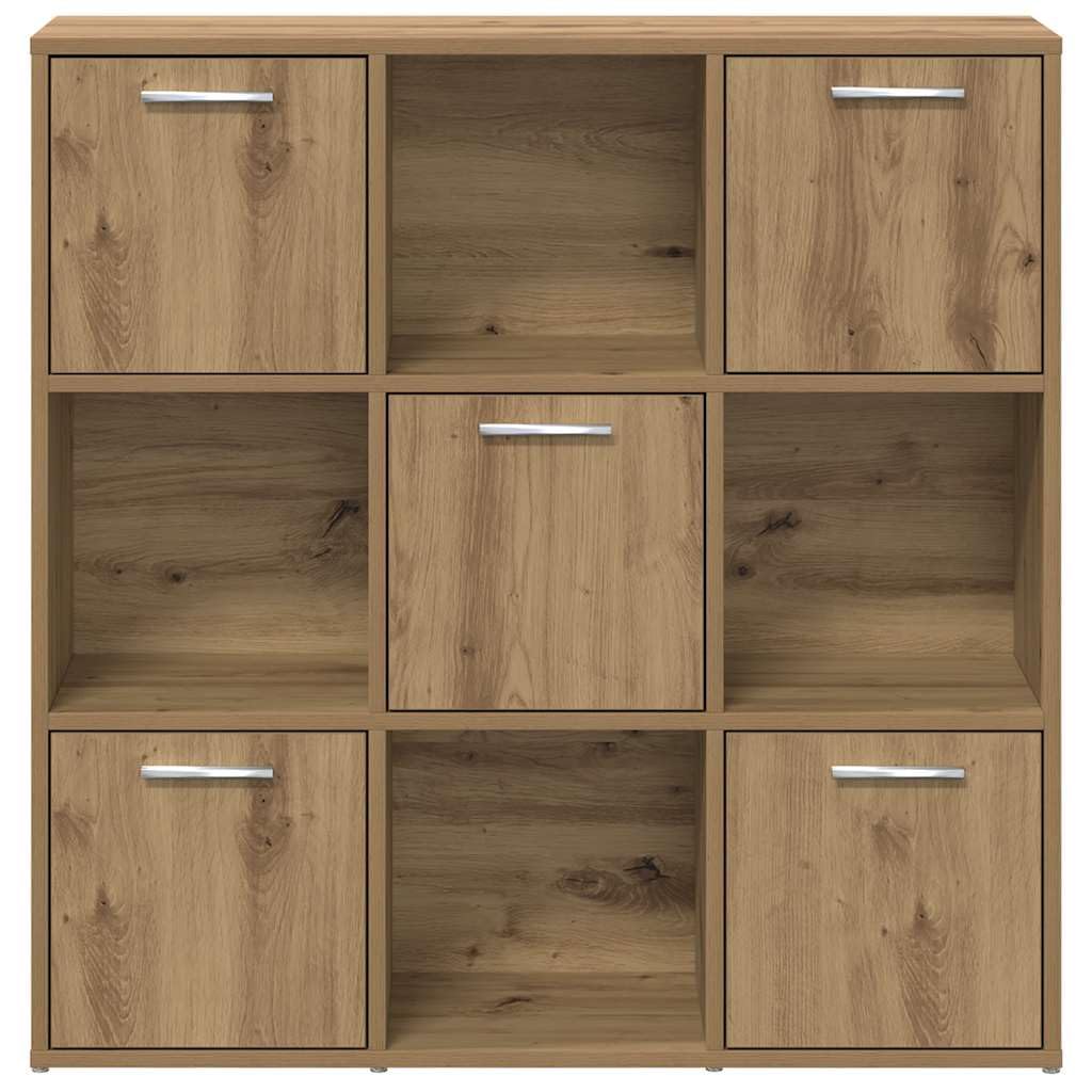 Libreria in legno di ingegneria con telaio in acciaio, 9 scomparti,