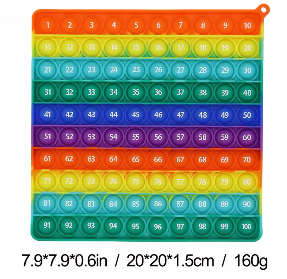 Ranzah Pop Fidget Toy 1-200 Numbers Math Chart Push Pop Sensory Bubble Popper School Toy for Kids Squeeze Learning Toy ADHD Stress Anxiety Relief Travel Gift Toy Montessori Squishy Toddler Toy - Image 2