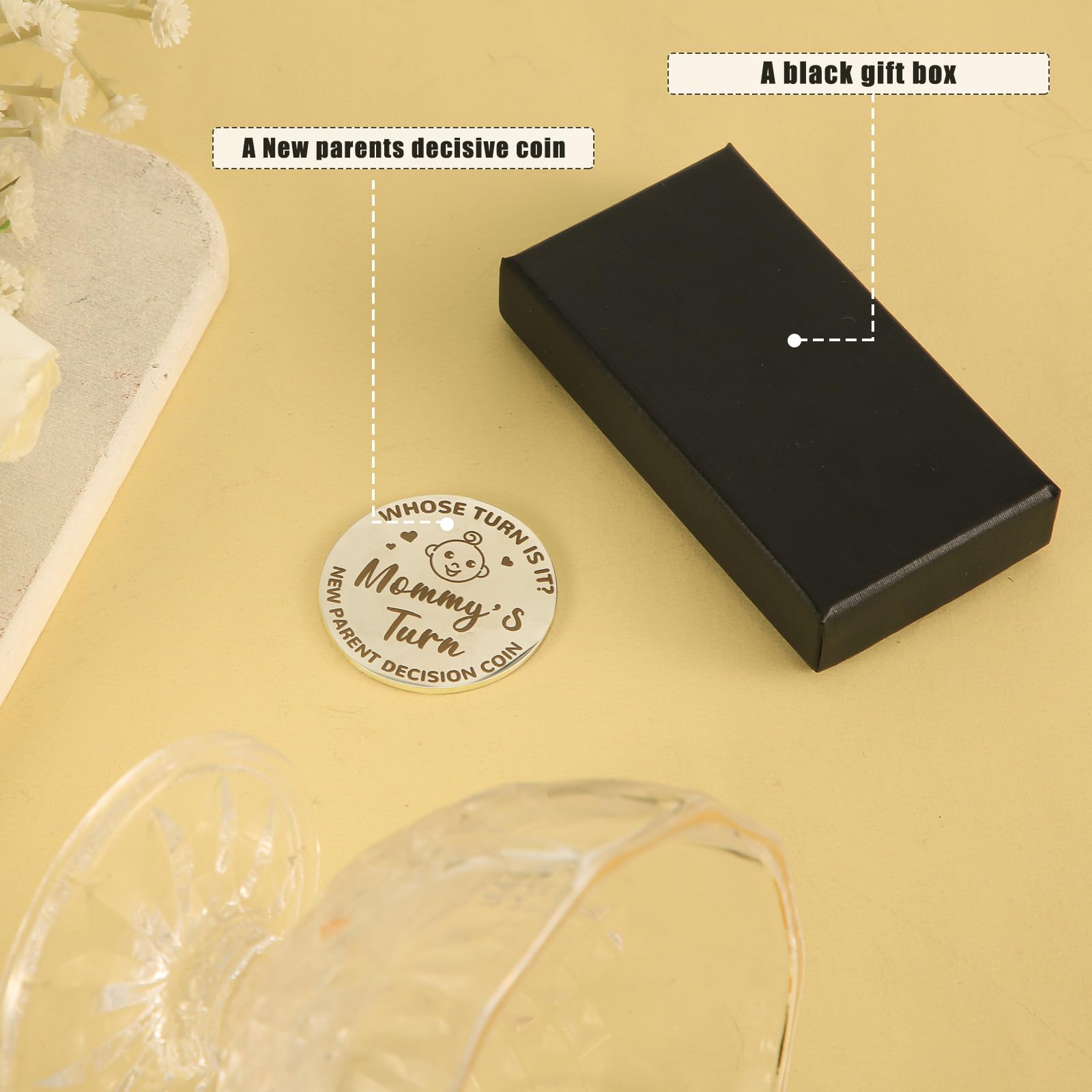 Moneda De Decisión Para Nuevos Padres – Sorteo De Mamá O Papá En Acero Inoxidable, Regalo De Baby Shower