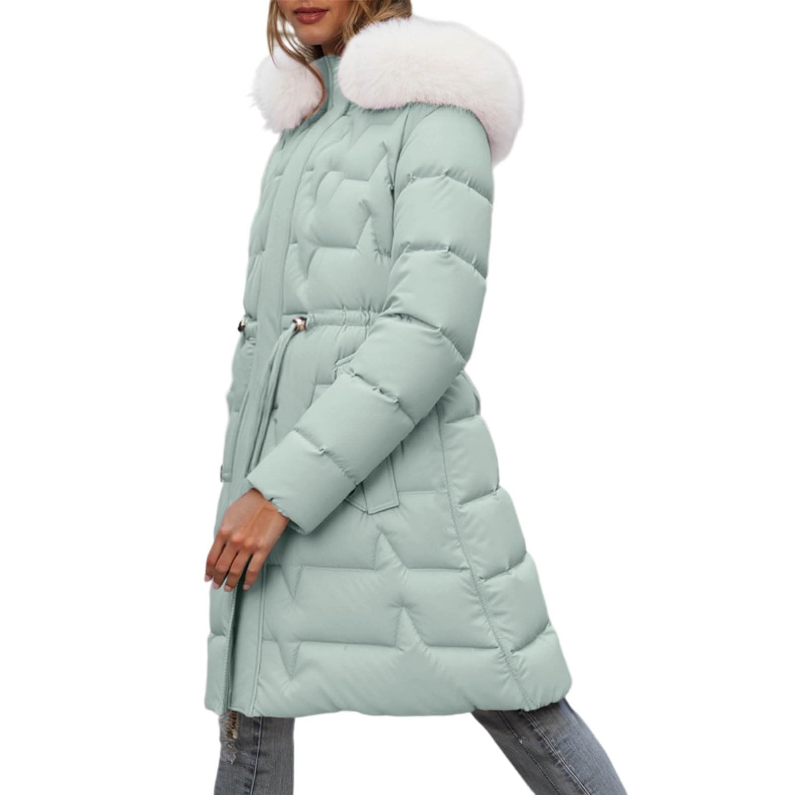 Genérico Chaquetas de invierno para mujer,Entretiempo Manga Larga Ligera Moda Plumiferos cálido ropa exterior básica monocolor en aspecto oversize moderna días fríos
