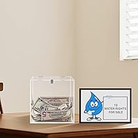 Vista 2 de CiaoHER Caja de donación acrílica de 12 x 12 x 12 pulgadas, caja de sugerencias de boletas para almacenamiento de dinero para votación, caridad