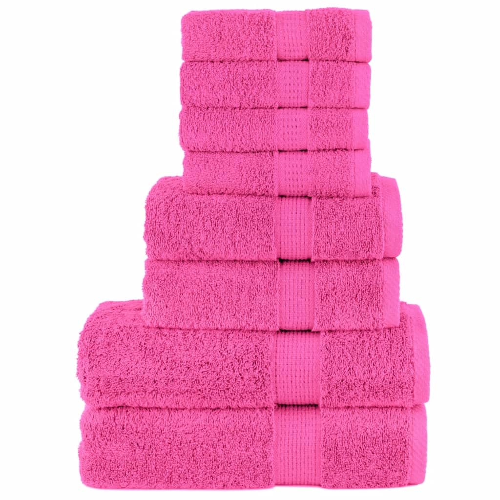 8-częściowy zestaw ręczników premium SOLUND Rosa ze 100% bawełny 600 g/m² z 4 ręcznikami dla gości, 2 ręczniki prysznicowe, chłonne, miękkie, przyjazne dla skóry, można prać w pralce