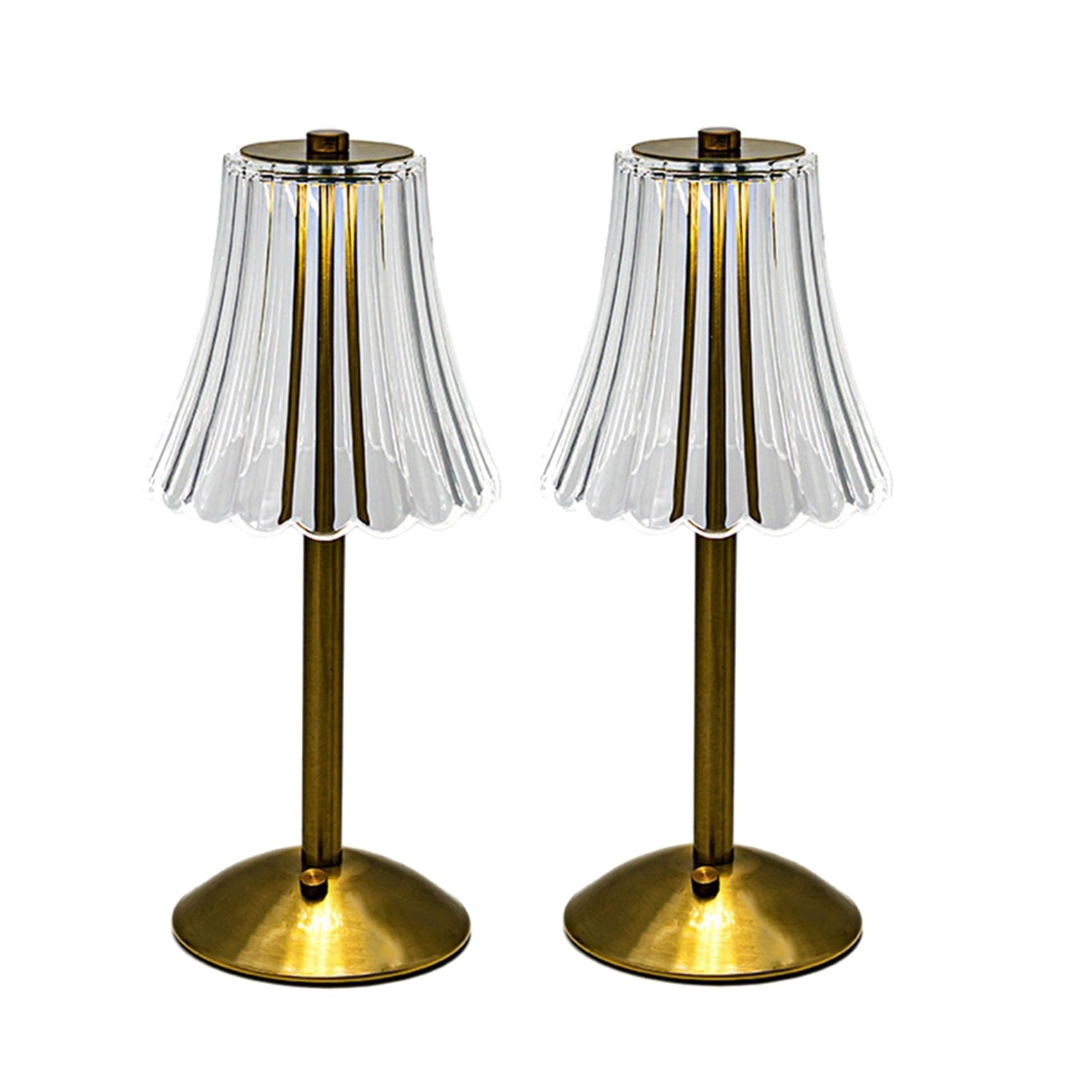 Hndhbfgrt 2X LED Crystal Decorative Table Lamp 800MAh Rechargeable Atmosphere Night Light 3-Levels Brightness for Restaurant Cafe