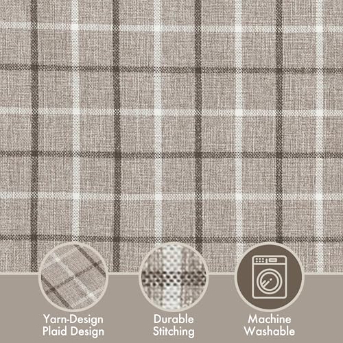 Image of Madison Park Anaheim Cabin Plaid Curtain Window, Thermal Insulated Fleece Lining, Living Room Decor Room Darkening Drape for Bedroom, 1- Single Panel, 50x95, Rod Pocket & Back Tab, Brown (Pack of 4)