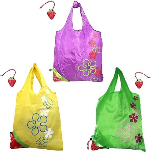 Bolsa de compras reutilizable - Plegada en una fresa (juego de 3)