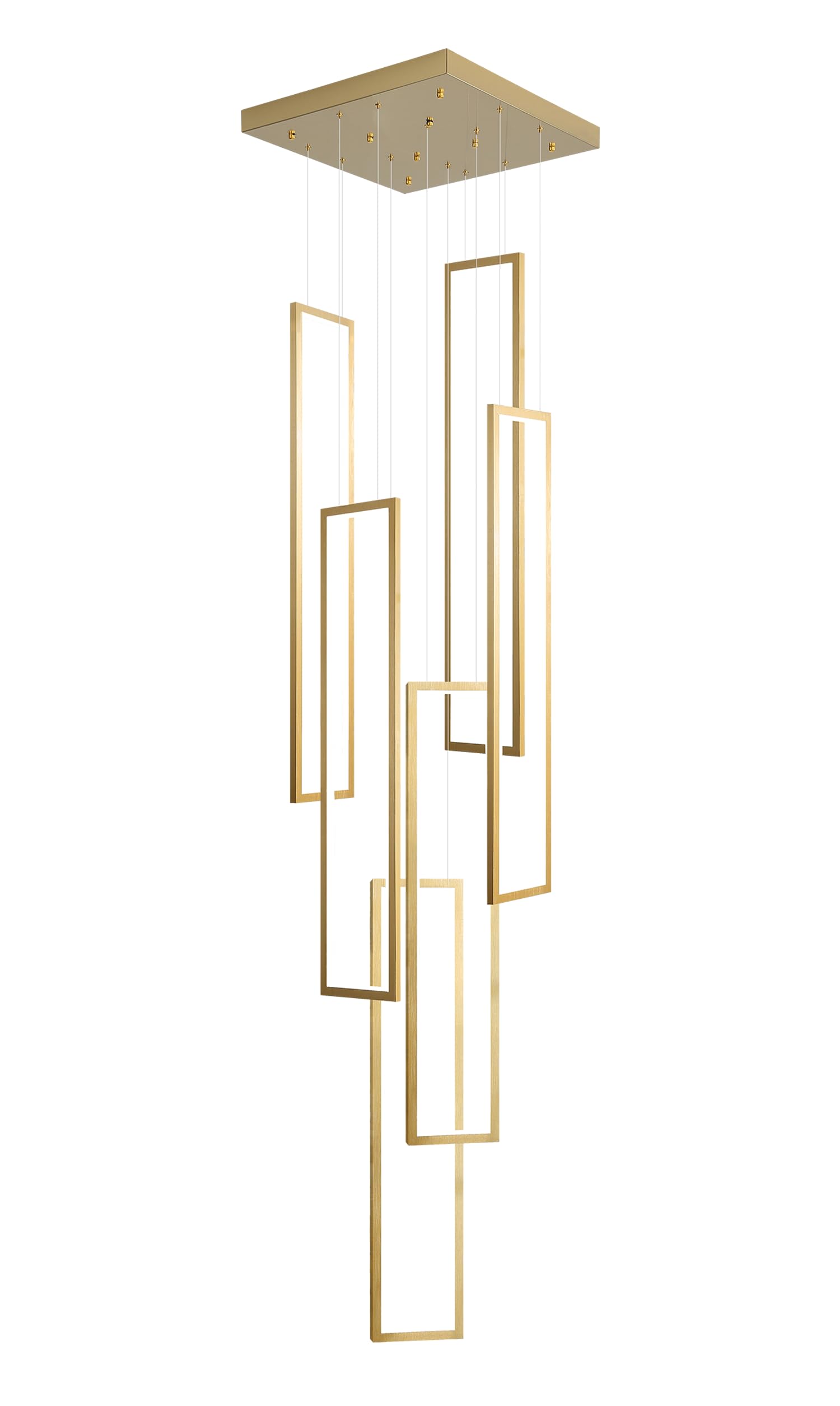 Flashing God 6-Ring Modern LED Chandelier Gold Large Contemporary for ...