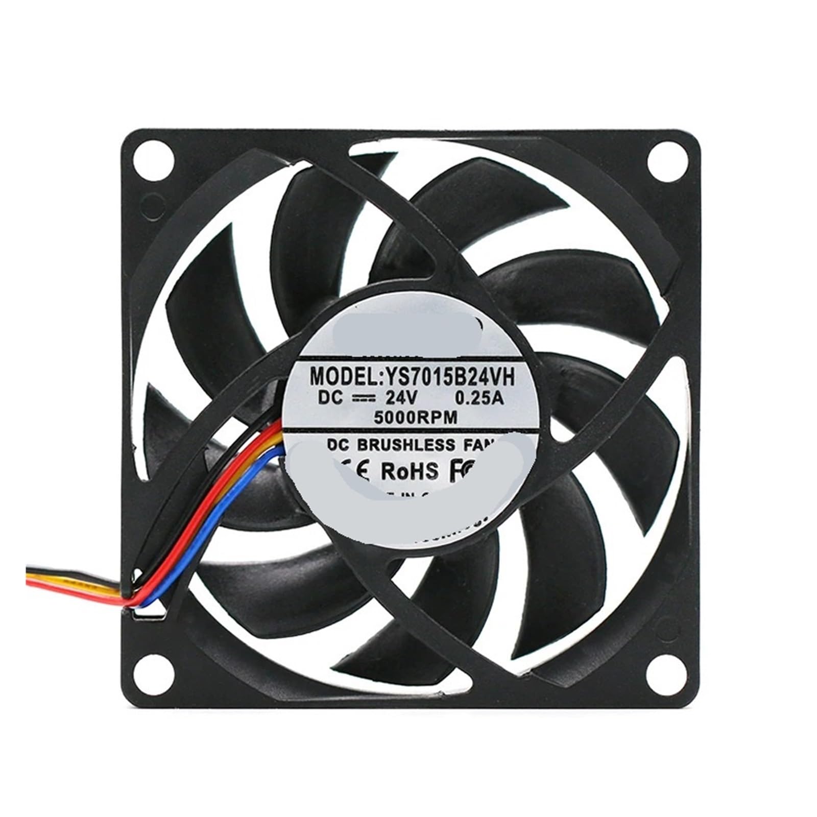 Ventilador de refrigeración de 70 mm y 24 V CC con rodamiento de doble bola y 2 hilos