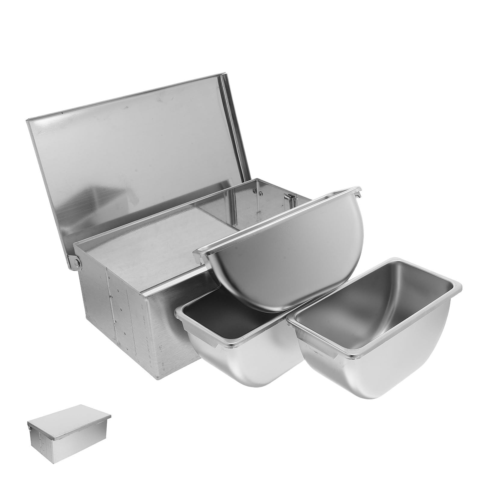 Especiero de Acero Inoxidable con Tapa y Cuchara, Organizador de Condimentos de 3 Compartimentos para Cocina, Resistente a Manchas y Reducción de Desorden
