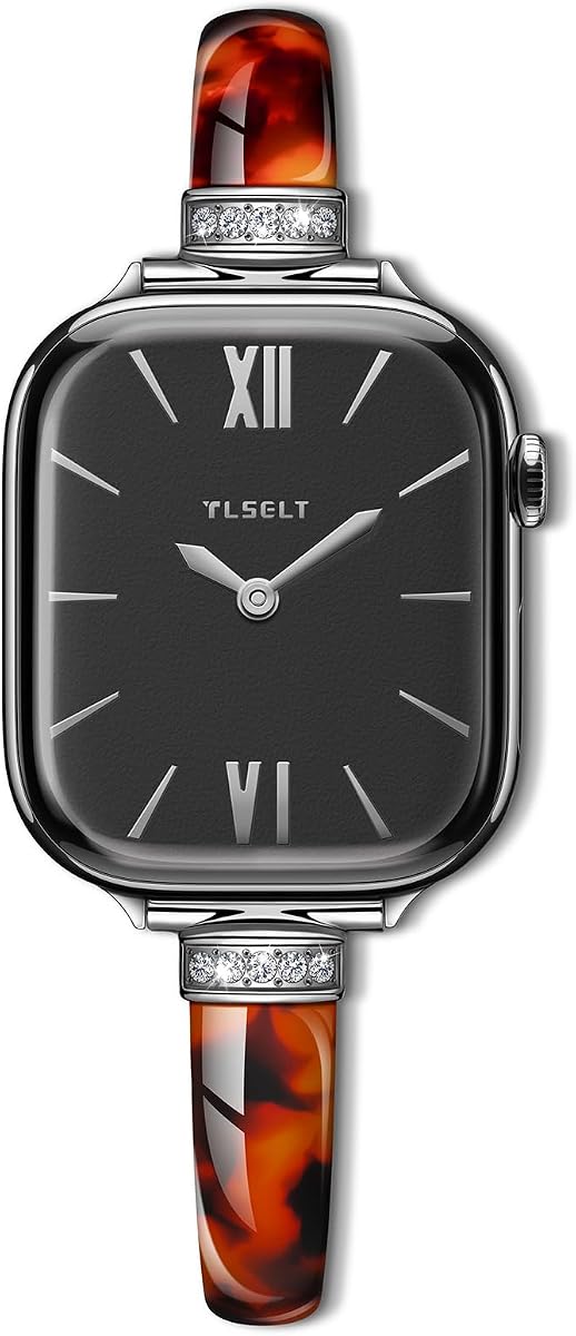 Slim Bracelet for Apple Watch Bands for Women 38/40/41/42/44/45/46/49mm | Fits iWatch Series 11 10 9 8 7 6 5 4 3 SE Ultra,Resin,Stainless Steel,Metal,Fancy Smartwatch Bands,Daily & Dressy Wear