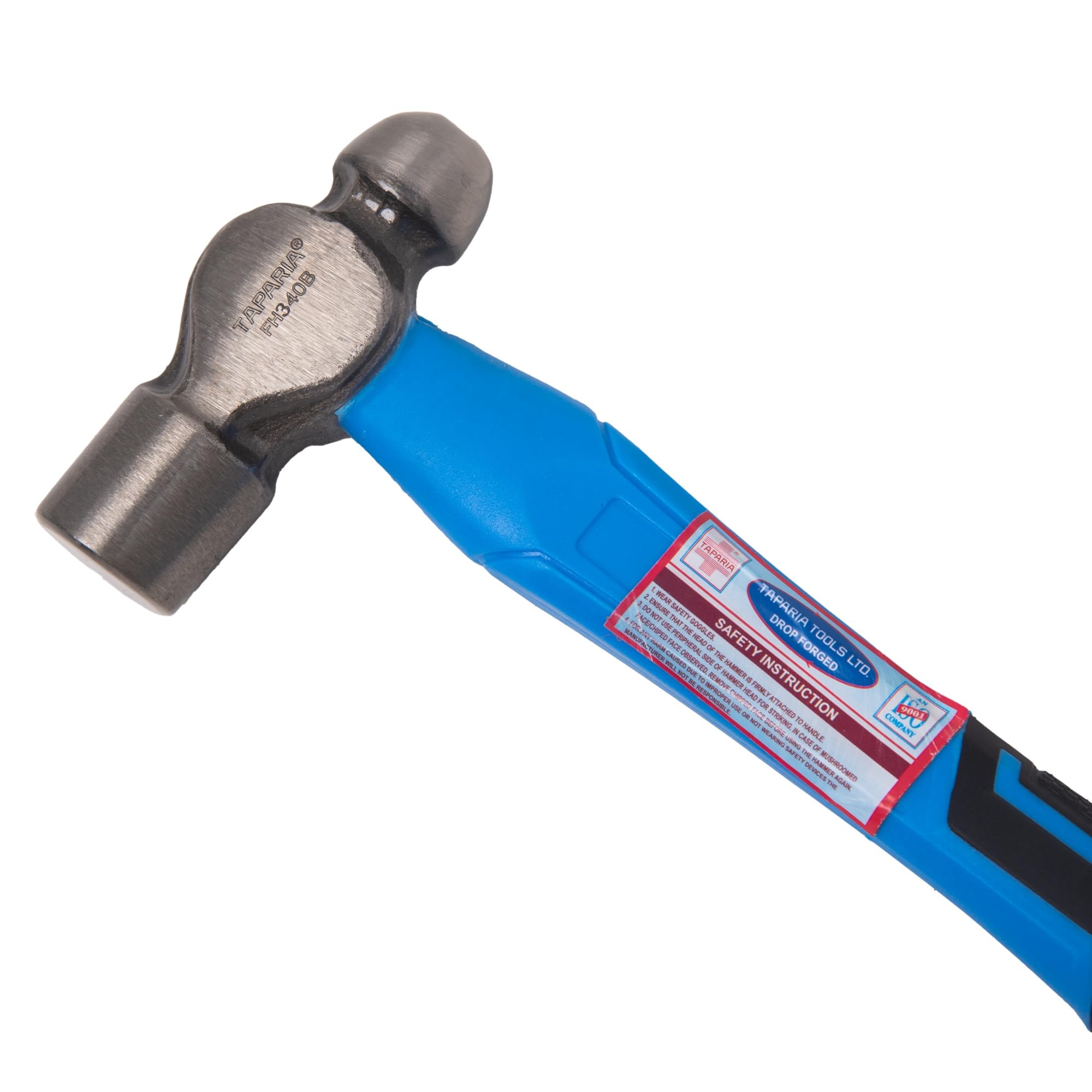 Taparia FH 340B Ball Pein Hammer with Fiberglass Handle (340g)-Shock-Absorbing Rubberized Ergonomic Handle with High Grade Steel Head-Durable and Long Lasting-Home, DIY, Professional, Commercial Use 2