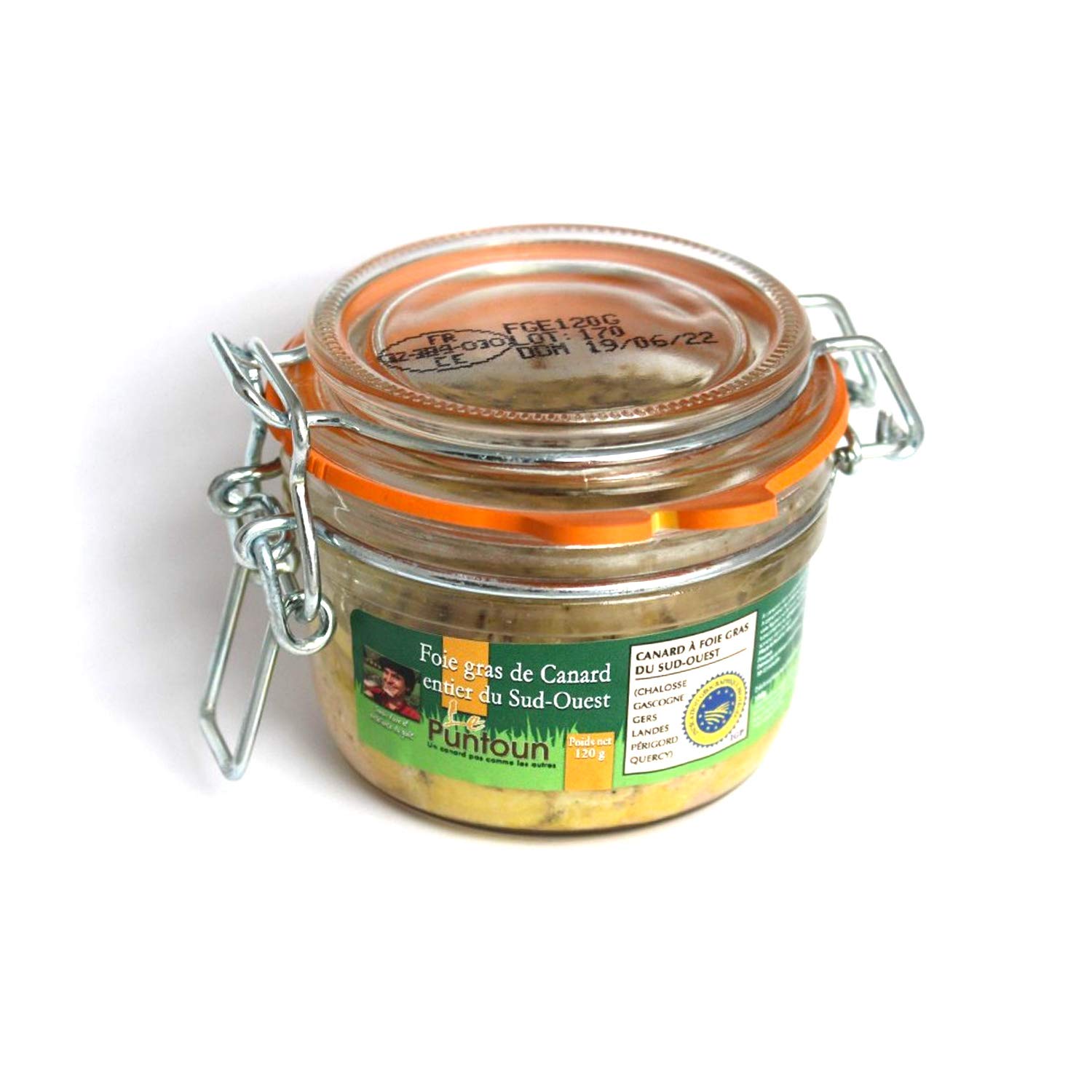 Foie gras de canard entier du Sud Ouest IGP - La Ferme du Puntoun - bocal : 120g
