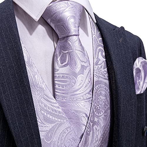 Image of Barry.Wang Formal Men Flower Vest Paisley Jacquard Silk Ties Suit Waistcoat Set Wedding 5PCS